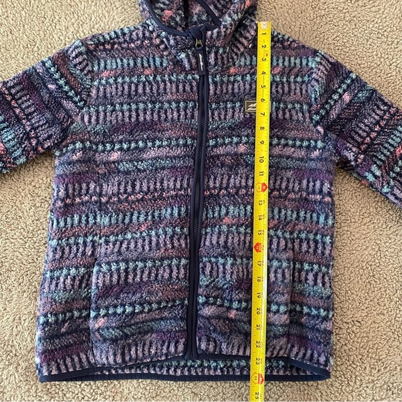 Eddie Bauer Girls Full Zip Fleece Jacket Hood Cozy Large Size 14/16 Purple Blue - Picture 13 of 14